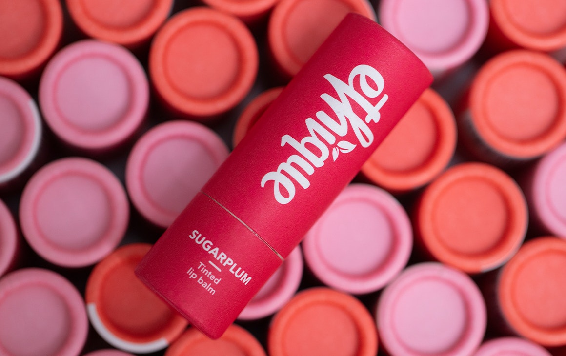 a lip balm in a cardboard tube